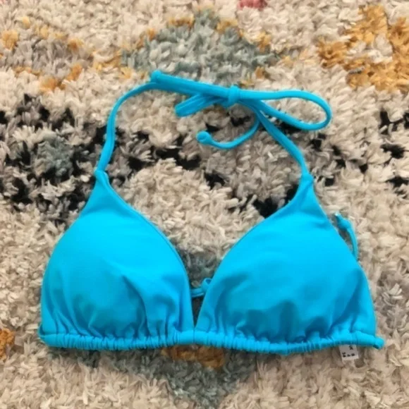 Princess Polly Tayla Blue Triangle Halter Bikini 4 - Picture 1 of 8